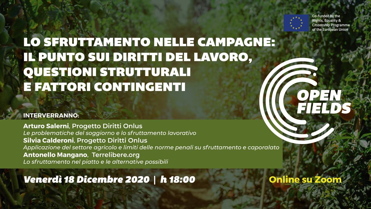 OpenFields progetto CRIC locandina incontro 18/12/20