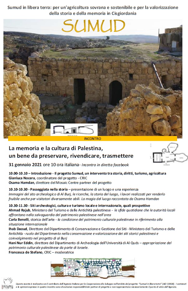 Sumud - locandina incontro del 31/1/21